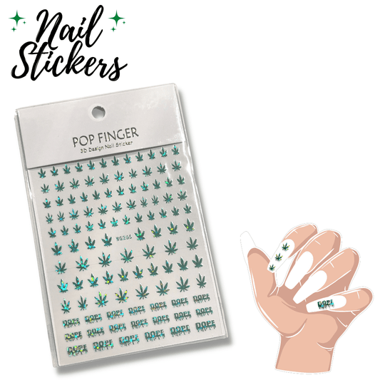 Pop Finger Dope Nail Stickers *Twinkle Green*