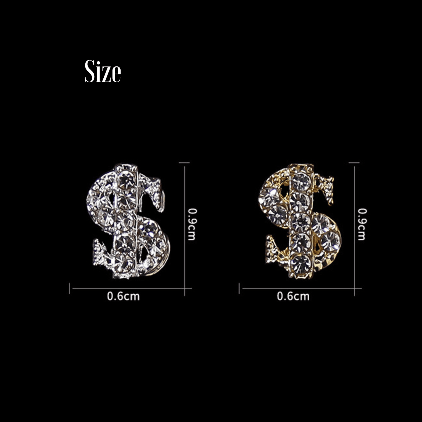 The SmartAss Look Dollar Sign Nail Charms- 5pc