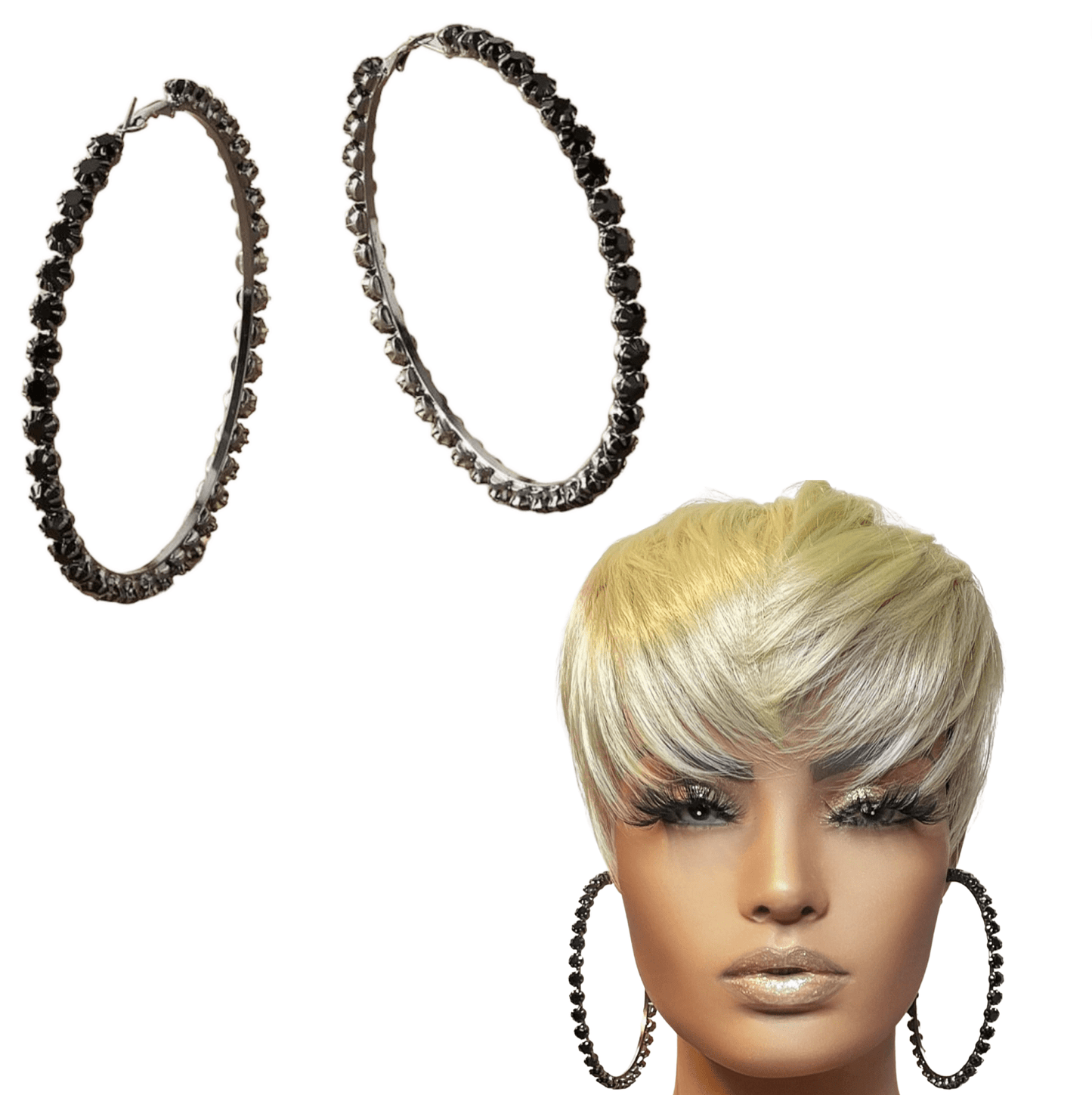 The SmartAss Look earrings Big Hoops *Black*