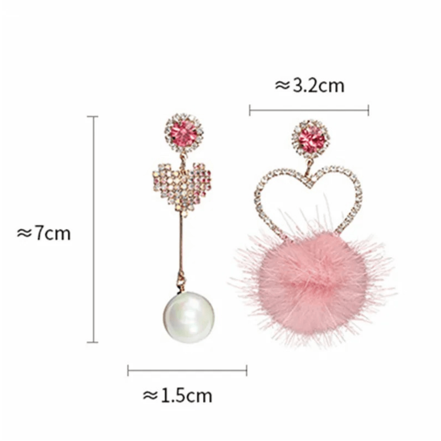 The SmartAss Look earrings Mix Match Pink EarringsPink Dangle