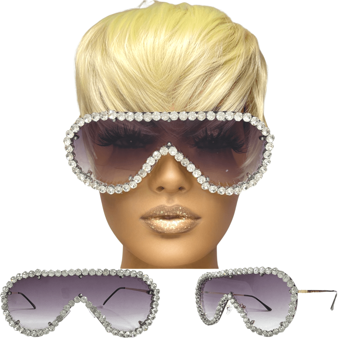 Rhinestone oversized sunglasses